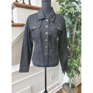 Kikit jeans Collared Long Sleeve Casual Jacket